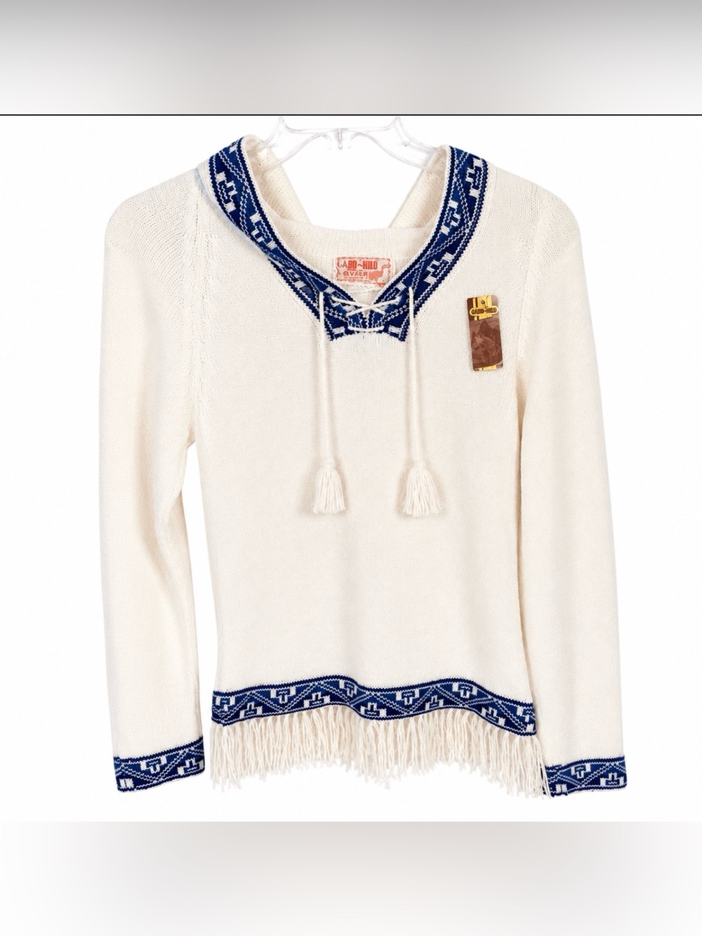 100% Baby Alpaca White Hooded Sweater Size S NWT - Picture 4 of 10